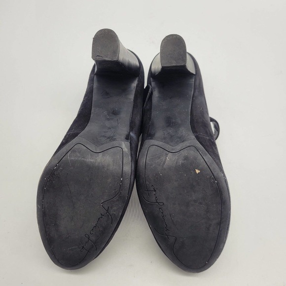 Franco Sarto womens sz 8.5 daniela black suede leather mary jane heels buckle - Picture 9 of 9